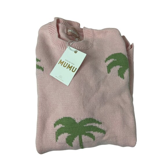 Show Me Your Mumu Pink Palm Tree Knit Sweater - Picture 2 of 5